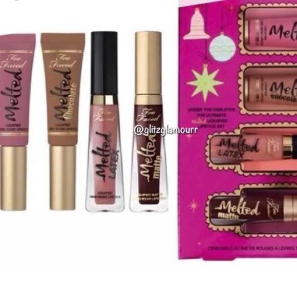🫦Too Faced Under The Kissletoe Ultimate Liquified Lipstick Set 4 Piece🫦 - Picture 3 of 4